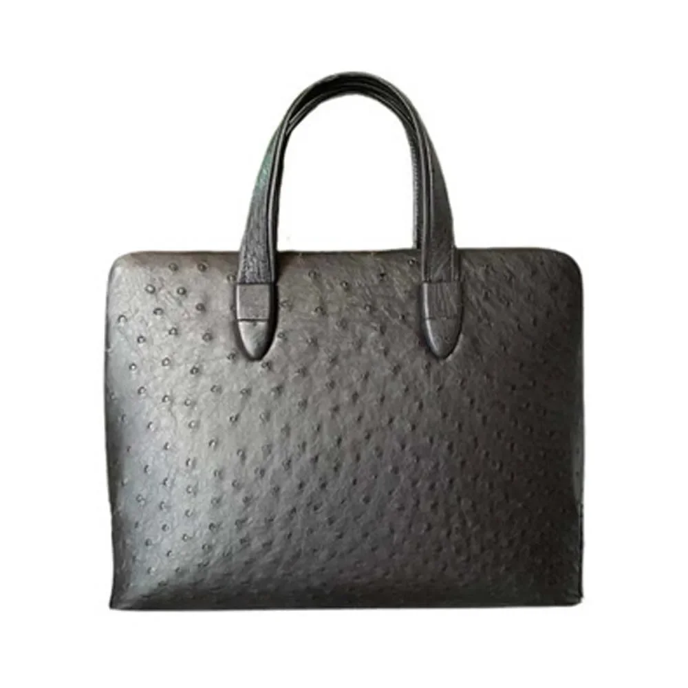 

Fanzunxing, кожа страуса, мужские сумки, мужская сумка из страуса, деловой мужской портфель на одно плечо, сумка для ноутбука, большая вместимость