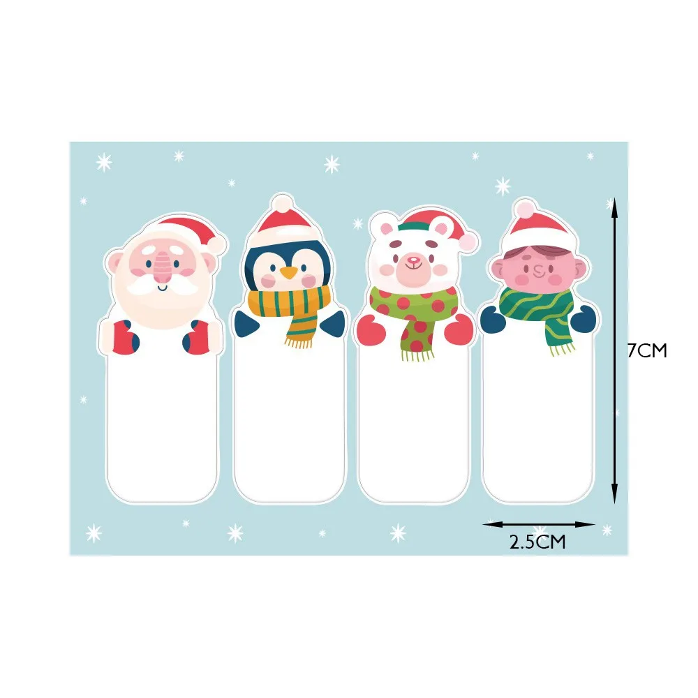 20-80Pcs New Pattern Cartoon Cute Merry Christmas Stickers 7*2.5CM Labels For Gift Decorative Package Wrapping Gift Box