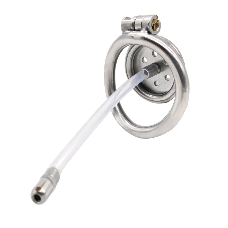 Super Small Metal Flat Cock Lock Chastity Device with Steel Arc Penis Ring Chastity‬ Cage Sex Toys for Adult Preventing Cheating