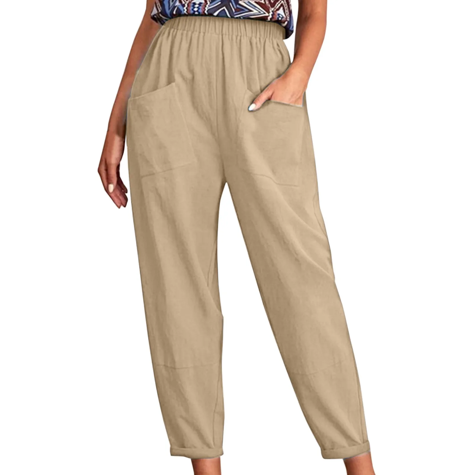 Mulheres 2xl Calças Mulheres Solid Trouser Pant Casual Calças Elásticas Baggy Mulheres Casual Cintura Alta Calças Casuais para Mulheres