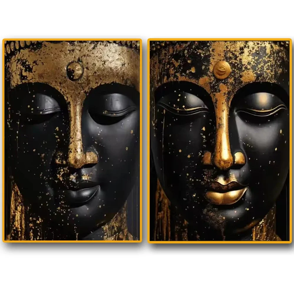 Gold Leaf Buddha Wall Art Meditation Art Poster Prints For Living Room Buddhist Zen Canvas Painting Spiritual Home Decor Gift