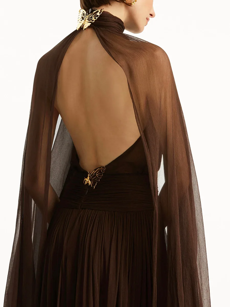 فساتين سهرة أنيقة برقبة دائرية وأكمام طويلة فستان طويل مثير للمشاهير رائع عالي الجودة للحفلات الراقصة رداء حفلات نسائي مخصص