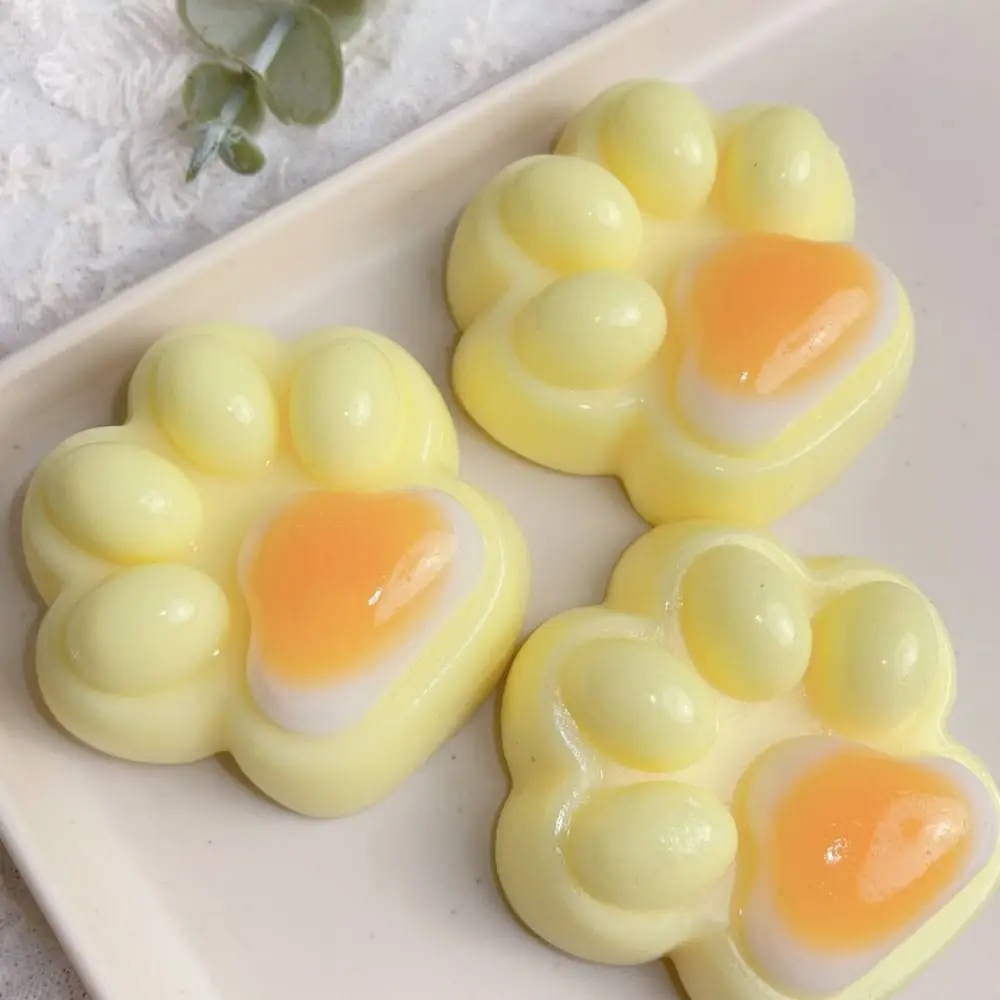 

Трехцветная Радужная мини-игрушка для сжимания кошачьей лапы, яйцо-пашот, сенсорная игрушка, мультяшная игрушка-непоседа, 3D игрушка для декомпрессии кошачьей лапы