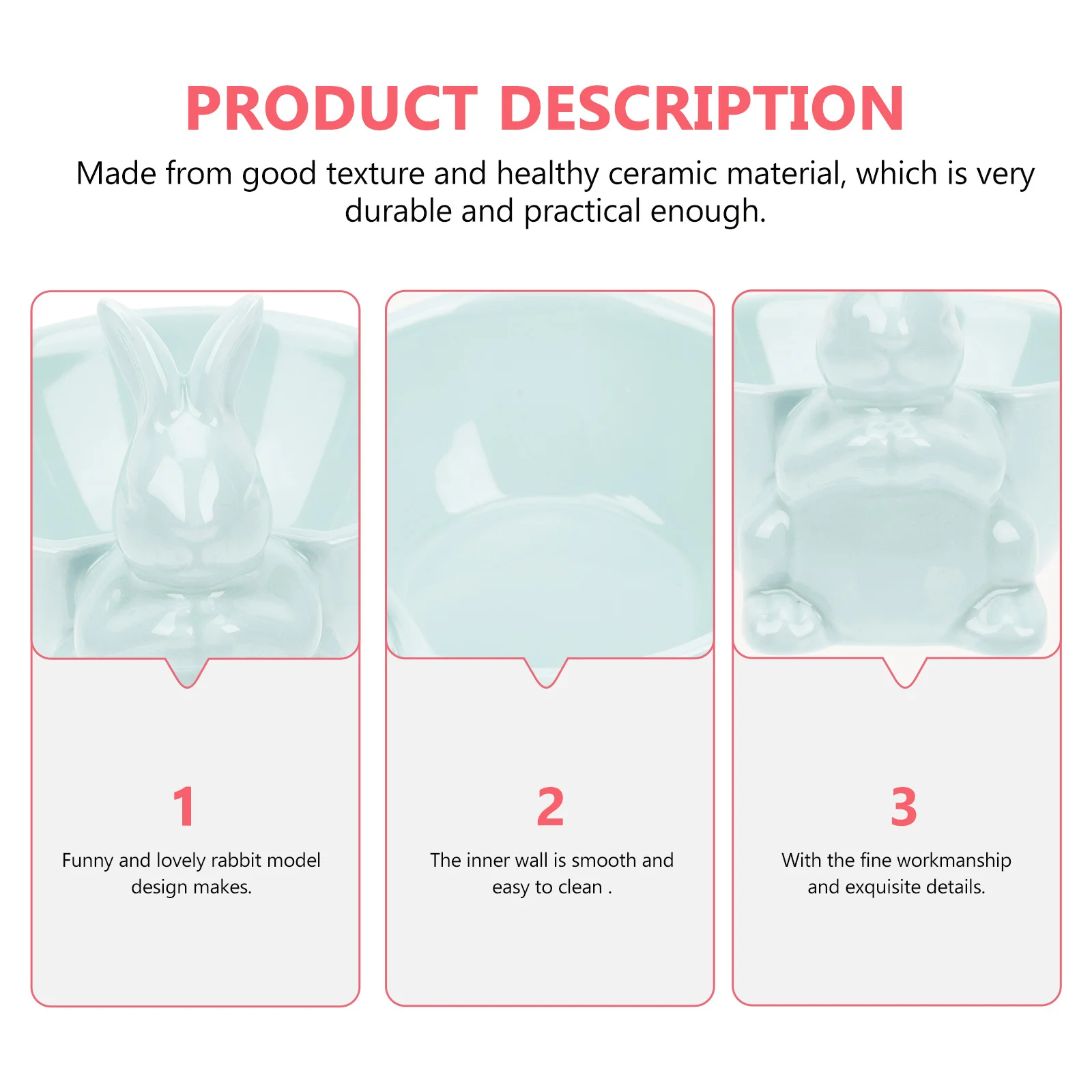 

Керамическая миска для риса с очаровательным кроликом, гладкая внутренняя миска для пасхального супа, каши, закусок, салатницы, керамическая посуда