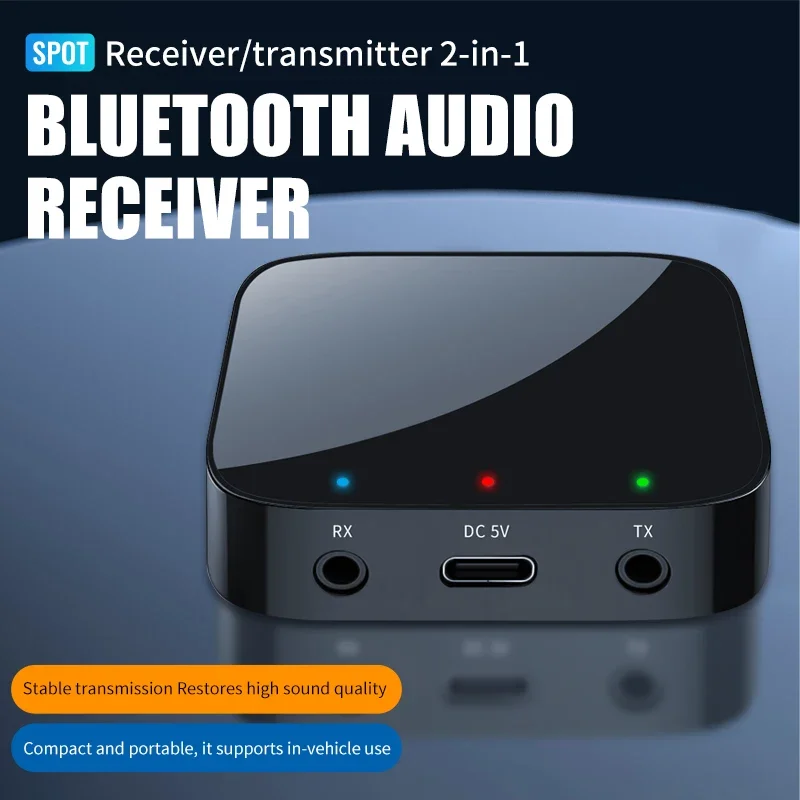 2025 Bluetooth 5.3 レシーバー トランスミッター 3.5mm AUX HiFi ステレオ ミュージック ワイヤレス オーディオ アダプター 車載キット スピーカー ヘッドホン テレビ用