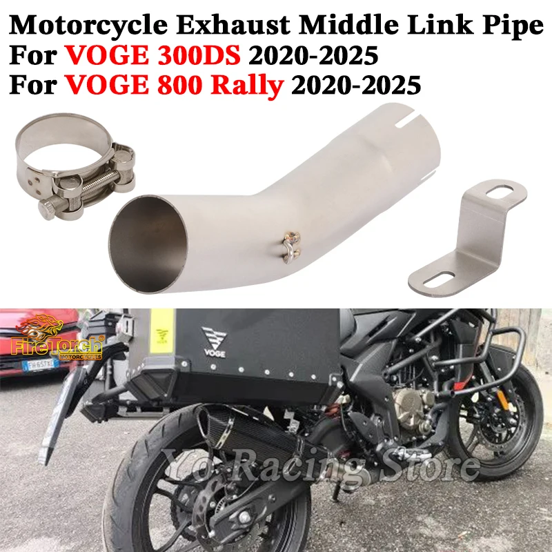 

Slip On For VOGE 300DS 300 DS 2020 - 2025 Motorcycle Exhaust System Escape Stainless Steel Mid Link Pipe Connect 51mm Muffler