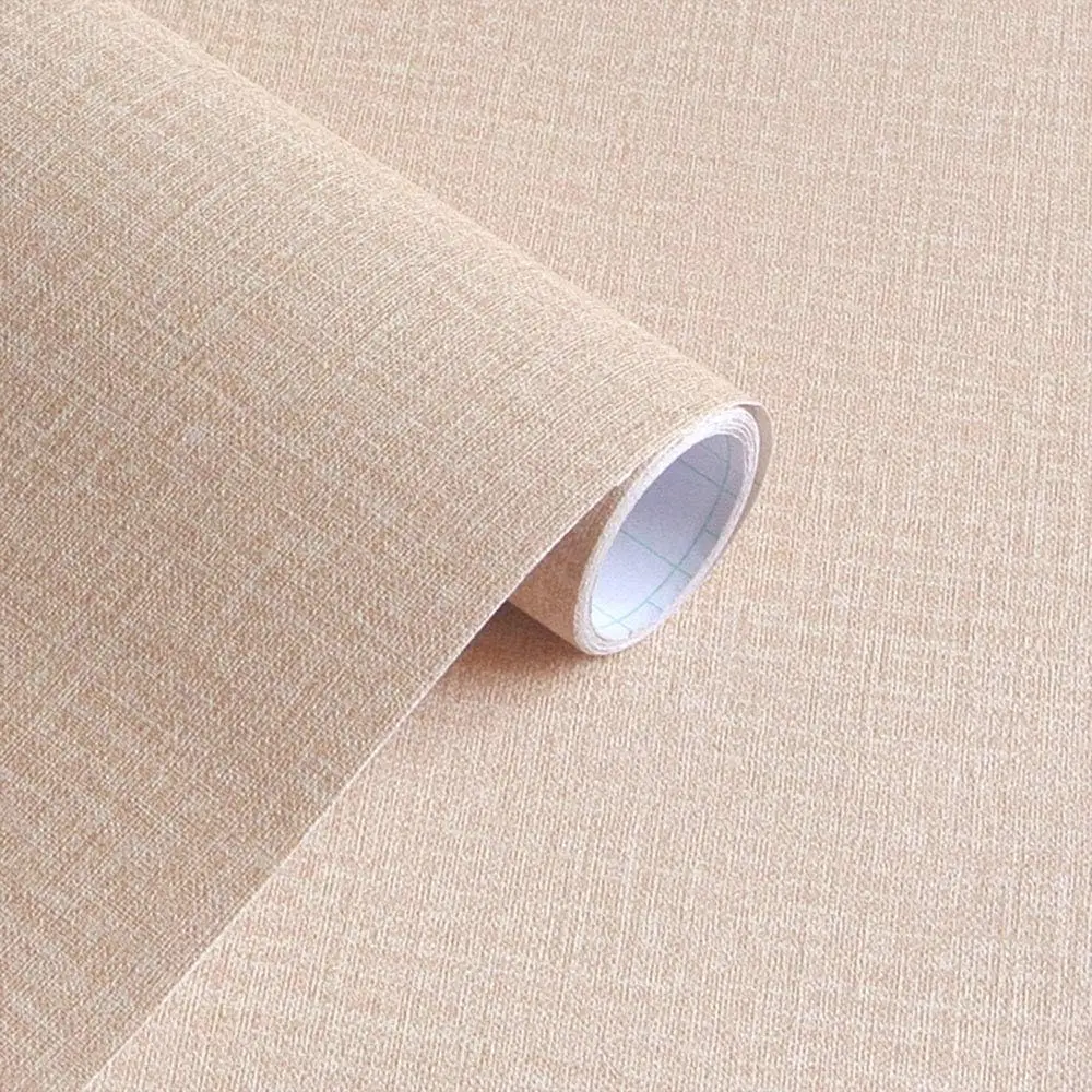 Grasscloth Peel and Stick Wallpaper Linen Self Adhesive Wallpaper Waterproof Removable Contact Paper for Cabinets Countertops