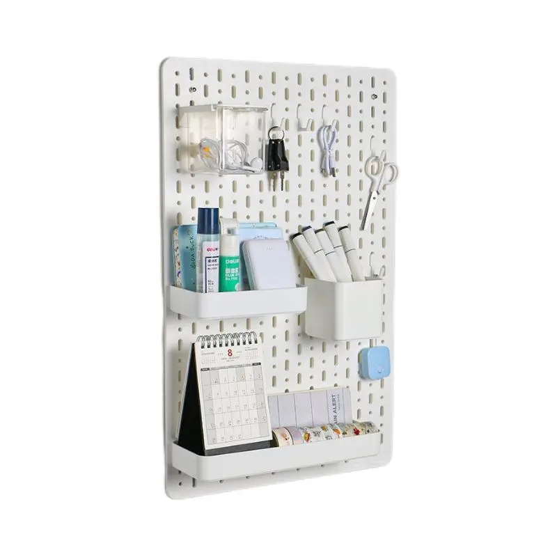 Complete Set Wall-Mounted Storage Board No Drilling Required Versatile Hole Board for Organization And Home Decor view 5