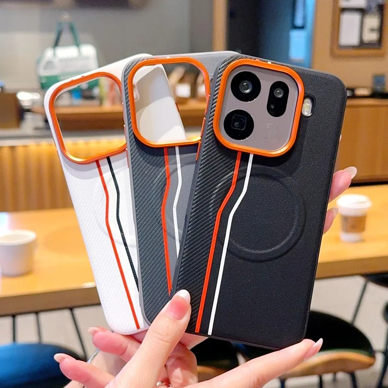 Para Oppo findx9 funda de teléfono líneas findx9pro chapa de carcasa magnética