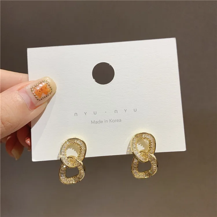 Dazzling Crystal Zircon Type 8 Swinging Earrings Fashion Jewelry Wedding Party Office Ladies Multi-Purpose Exquisite Earrings