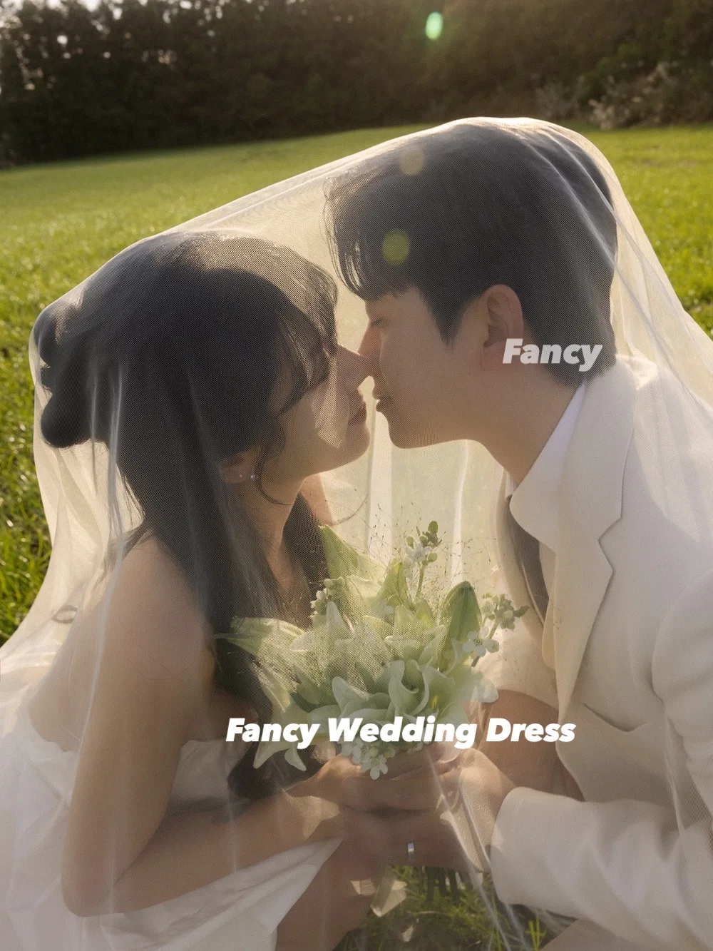 يتوهم بسيط الرسن التفتا فستان الزفاف كوريا التصوير ألف خط غير النظامية ثوب الزفاف ذيل طويل فساتين رسمية مخصصة #4