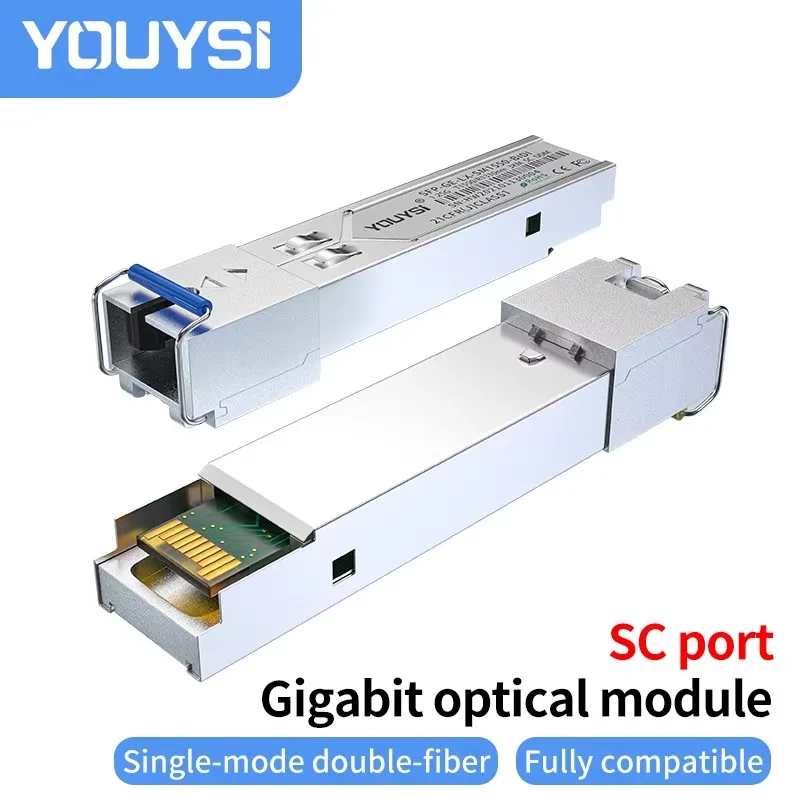 

Оптический модуль SFP Гигабитный одномодовый одноволоконный интерфейс SC 3 км одноядерный оптический модуль 20KM40KM 60KM 80KM