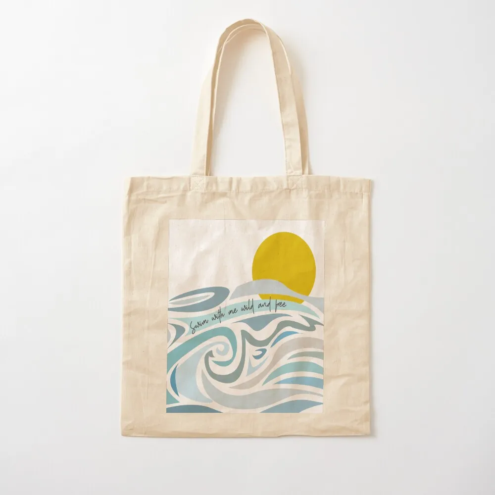 Calling all wild open water swimming, winter bathers. Born to swim elegant design for swimmer lovers. Caroline Laursen  Tote Bag
