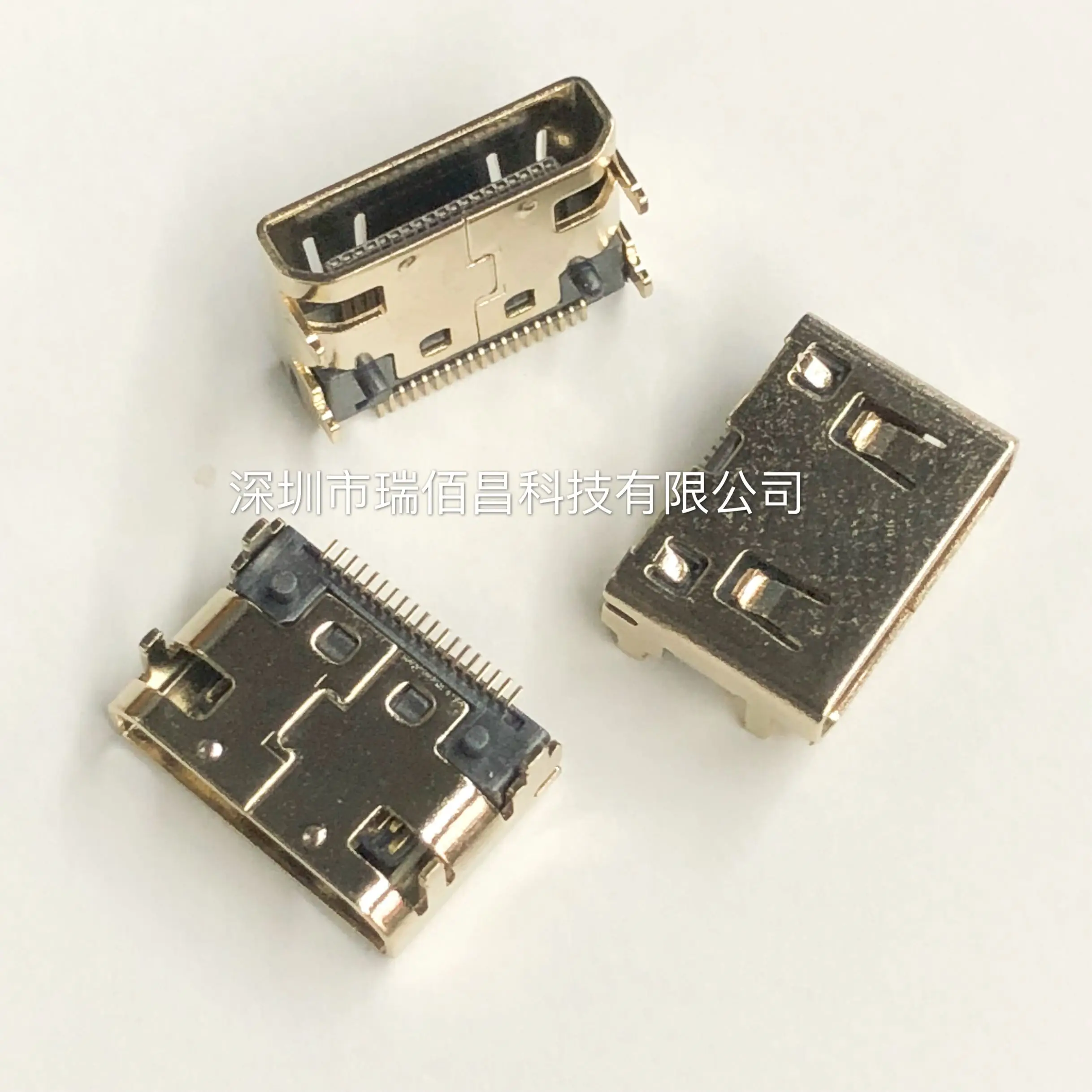 For MINI HDMI C TYPE SMT 19P F Female seat 4-foot plug board, foot pitch 4.5 Post pitch 7.5 Gold-plated