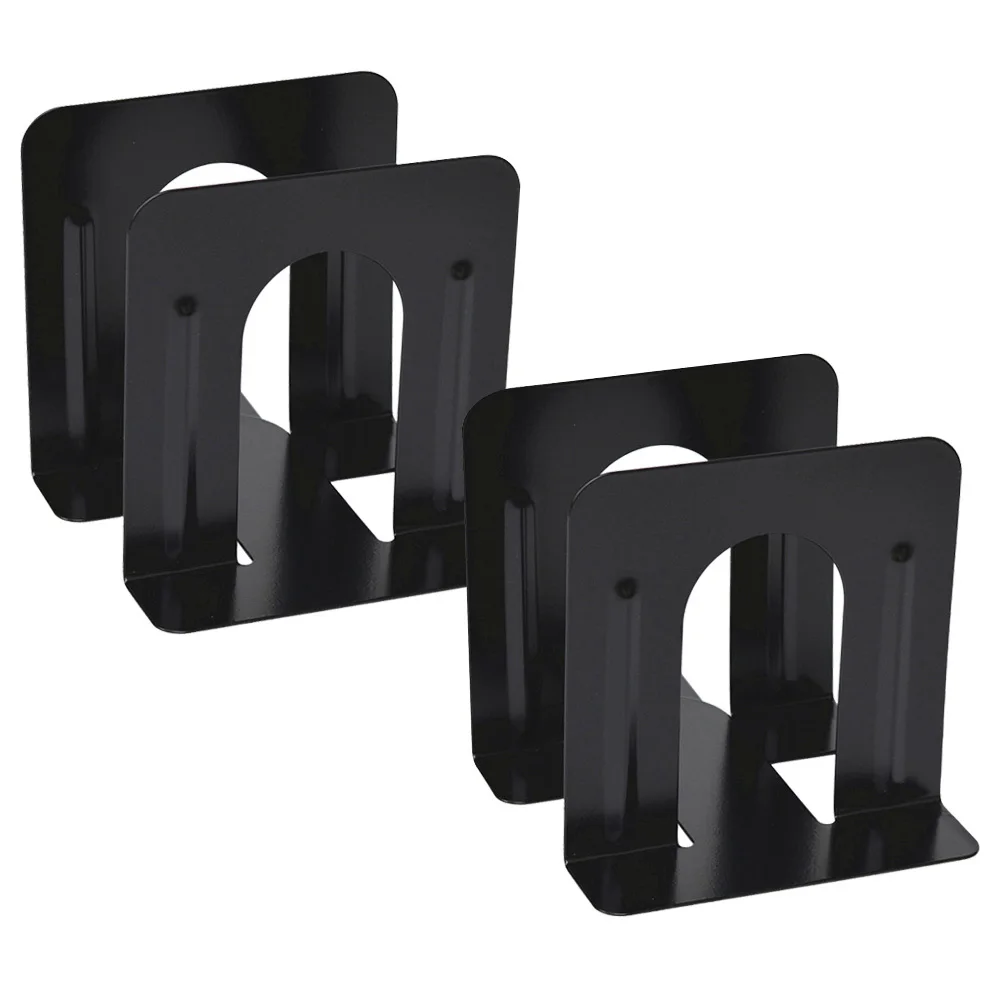 

Metal Bookends Black Strong Hold Heavy Books Desktop Organizer For Office School Library Rust-Proof Scratch-Free Bookends