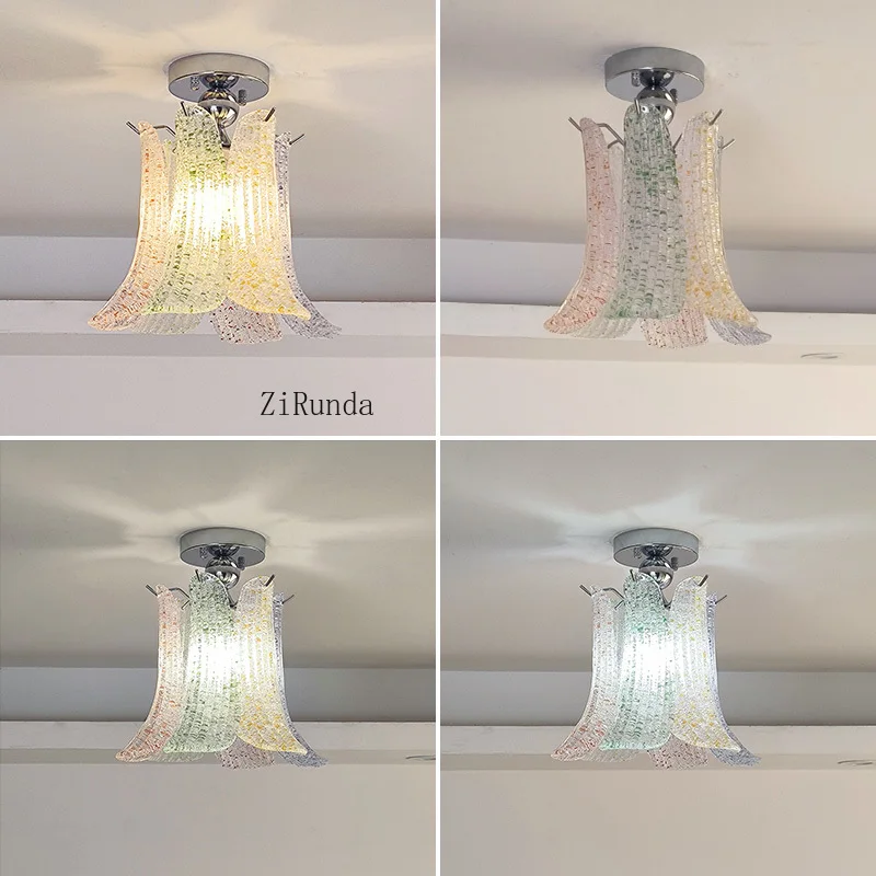 * Plafoniera francese medievale per balcone corridoio sette corridoio d'ingresso in vetro guardaroba retrò