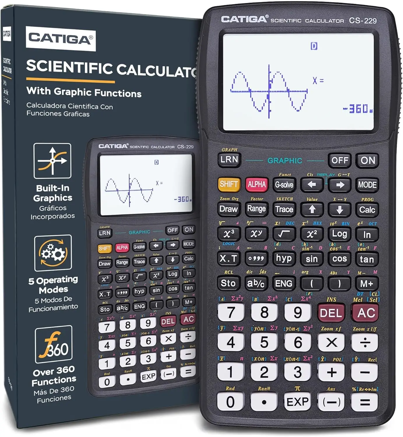 

Scientific Graphing Calculator with Multi-Mode Functions for Students, High School & College Use