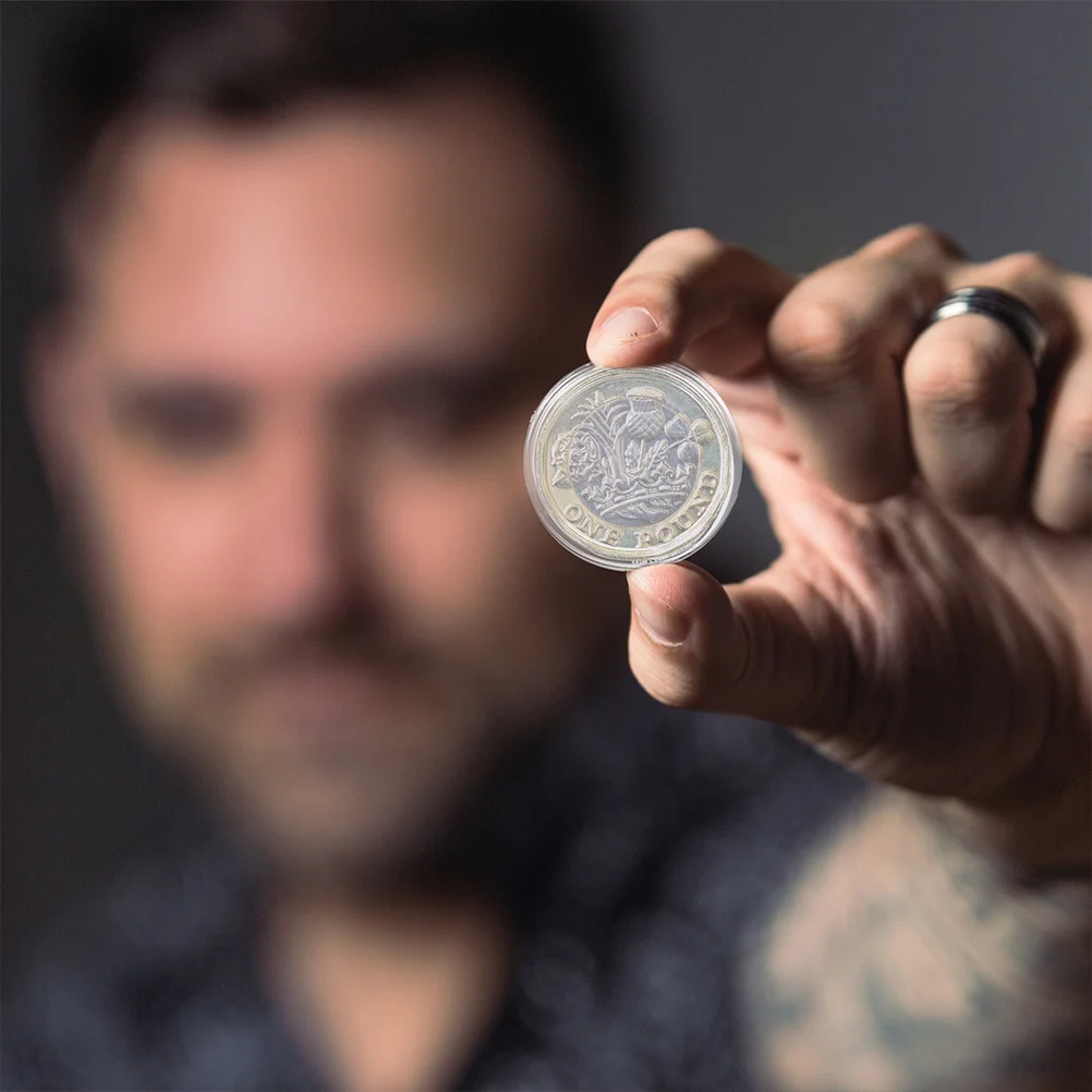 50Pcs Transparent Coin Case Clear Coin Collection Box Professional Holder for Coins Medals Storage Protector Display Accessory