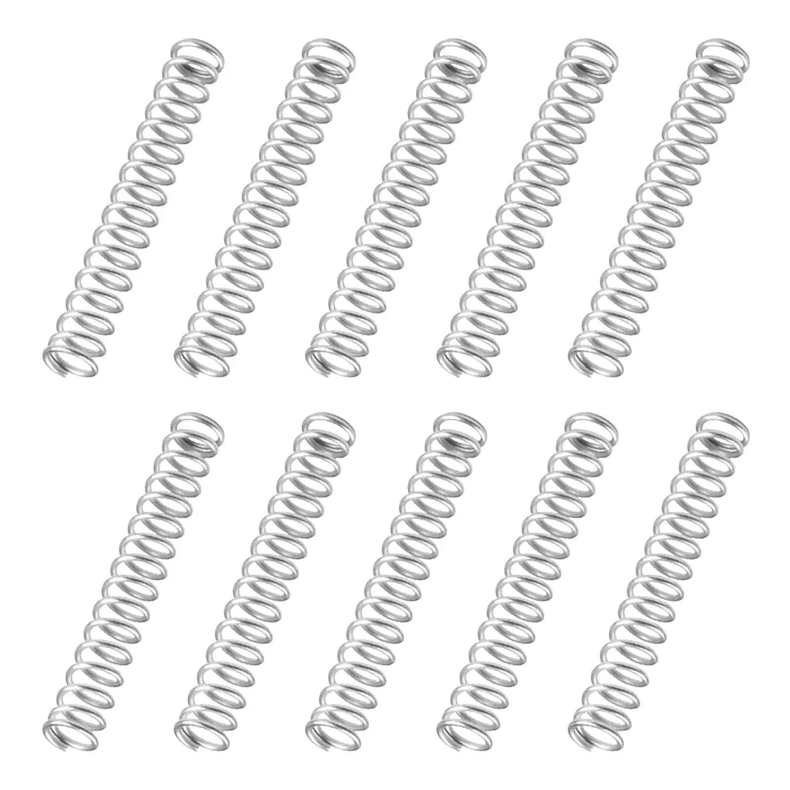 10Pcs Chestnut Cracker Stainless Steel Compression Spring Heavy Duty Coil Spring 6Mm Od 0.7mm Wire Diameter 30Mm Length 11 Turns