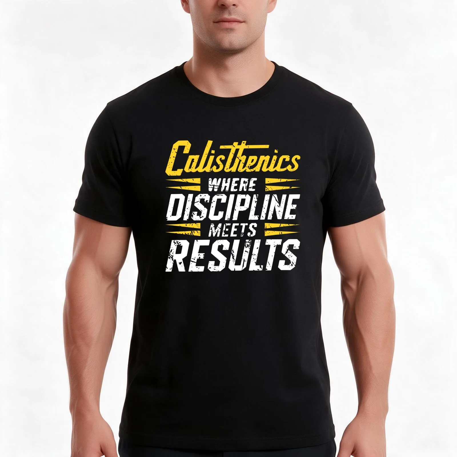 Calisthenics workout : Calisthenics: Where discipline meets results. T-Shirt Summer Casual Cotton Tee, Unisex Men Women