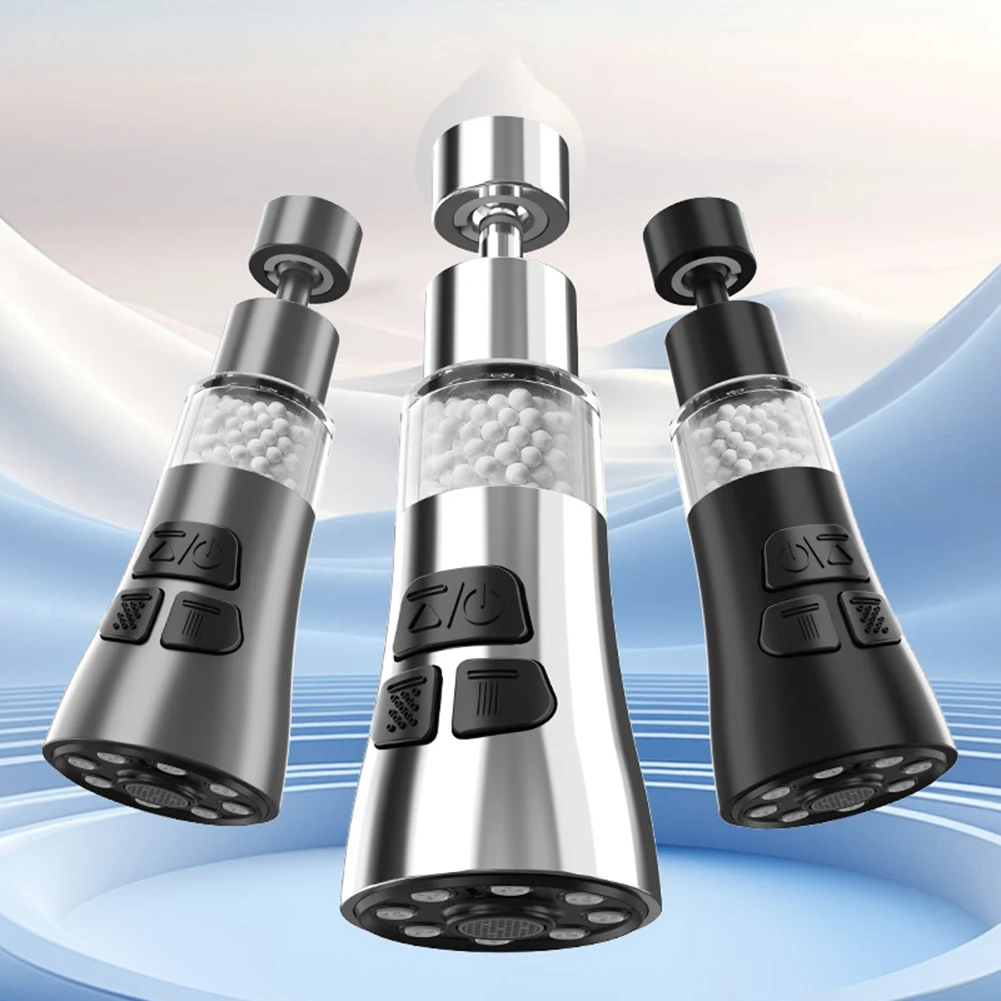 

Kitchen Faucet Extender With Filter Function 3-in-1 360° Rotate Aerator Splash Filter Washbasin Faucet Bubbler Nozzle Aerator