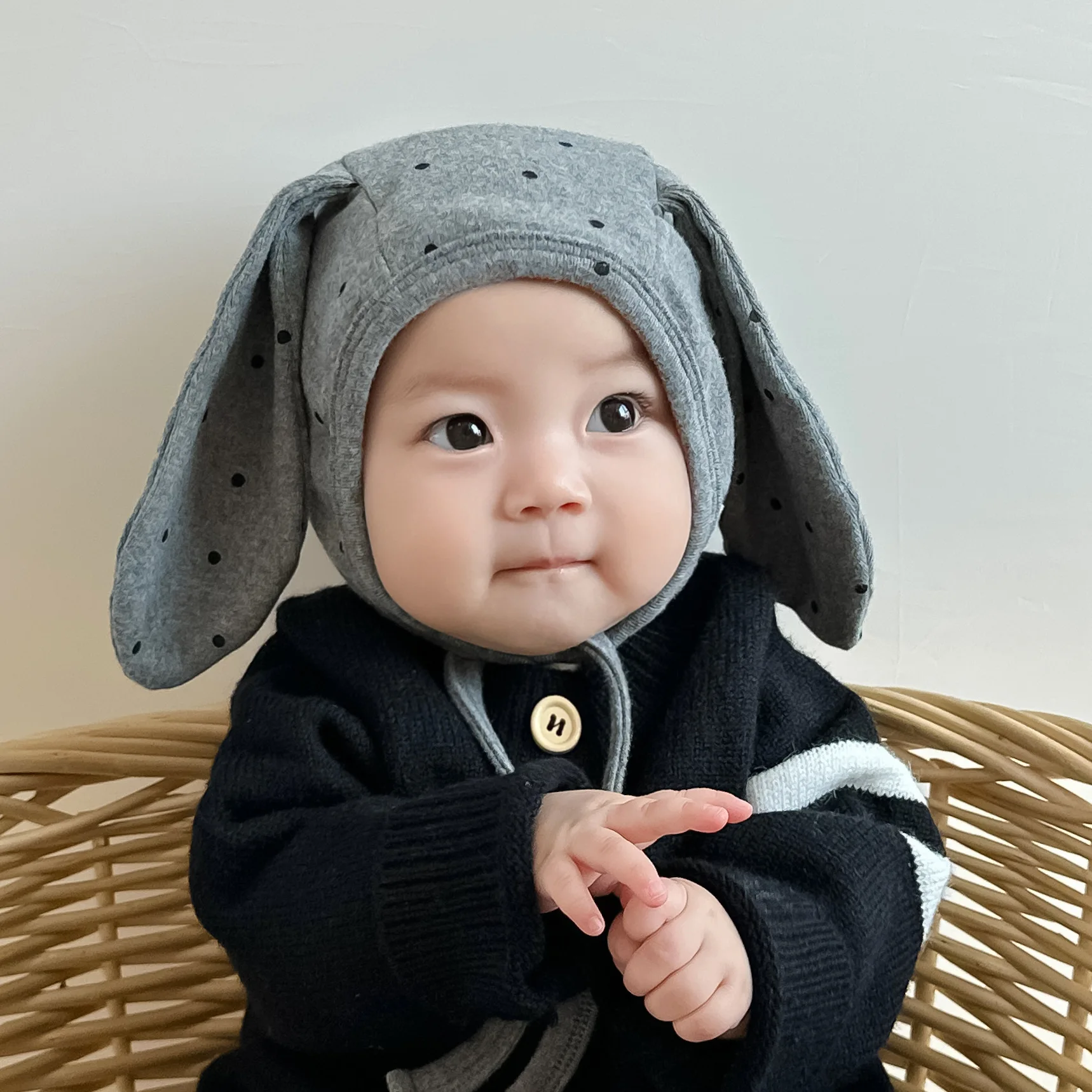 

Cute Cartoon Newborn Beanies Sweet Kawaii Bear Bunny Ear Infant Baby Solid Caps Photography Props Hat Soft Cotton Toddler Hat