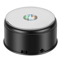Rotating Display LED Stand For 3D Crystal Photo, Colorful Spinning Base Turner Platform for Tumbler Cup Bowl 3D Crystal Picture