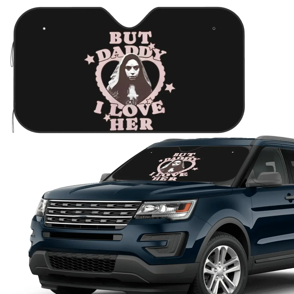 Pero papá me encanta su Aubrey Plaza es Rio Vidal sombrilla parabrisas delantero del coche ventana visera accesorios cubiertas