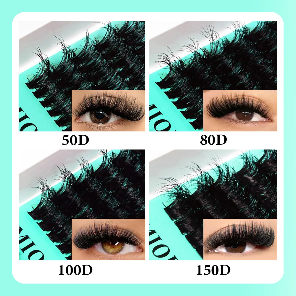 MIOFIA 5D Volumen Flauschige Nerz-Wimpernbüschel 30D-150D Dicke Wimpernbüschel 10-18mm Gemischte Längen Natürliche DIY Wimpernverlängerungen – Detail 2