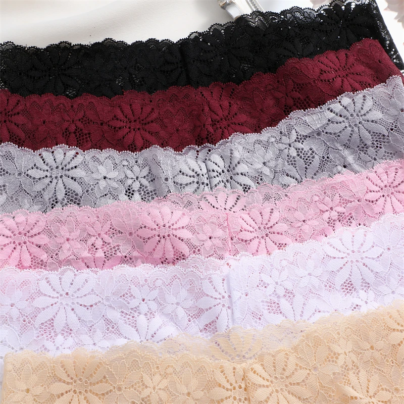 FINETOO 3Pcs Cotton Lace Floral Underwear Women\'s Patchwork Panties Sexy Breathable Soft Briefs Female Solid Low-Waist Lingerie