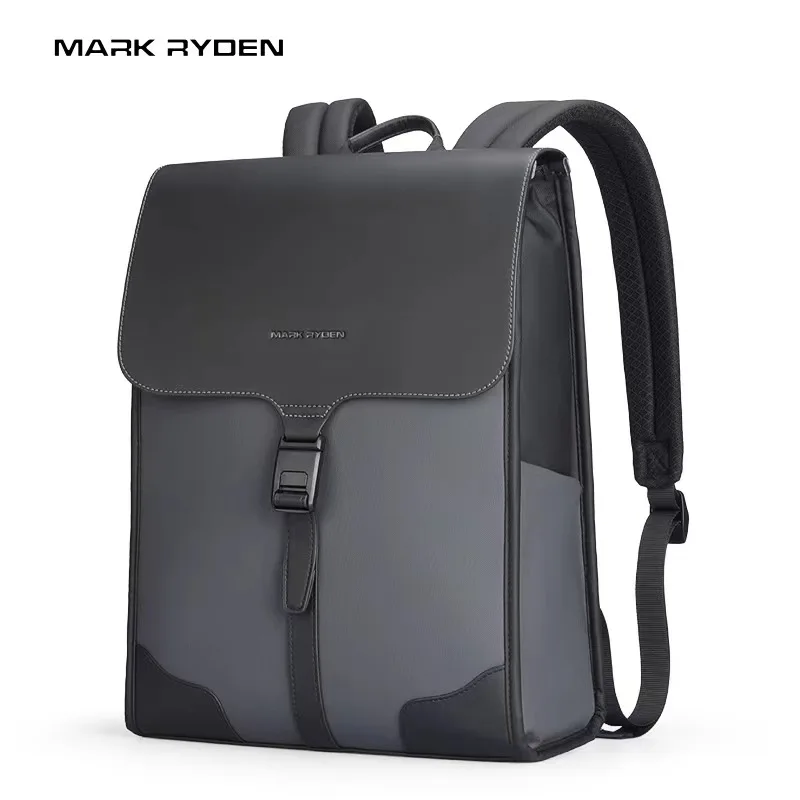 New Ins Trend Original Backpack Men's Magnetic Buckle Fashion Computer Backpacks Leisure Student Bag PU Advanced Waterproof