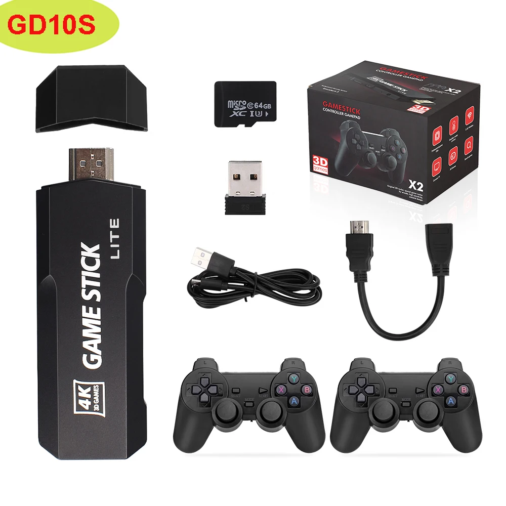 

Консоль игровая GD10 в стиле ретро, 4K, 60 кадров/с, HDMI, 2,4 ГГц