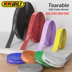 NNBILI 1/5M Cable Organizer Cable Management Wire Winder Tape Earphone Cord Management Ties Protector For Samsung iPhone Xiaomi
