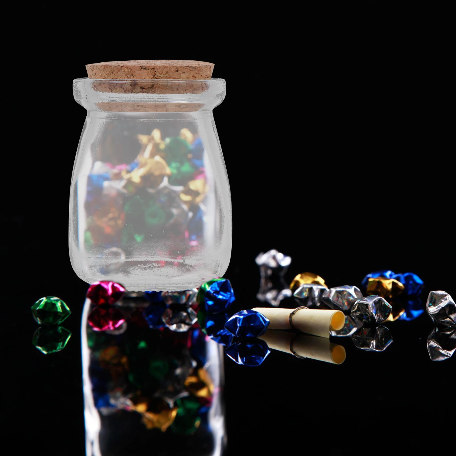 

5Pcs Creative for Pudding Shaped Gems Storage Wish Jar Cork Drift Bottle Perfume Bottle Pudding Shape Perfume Vase