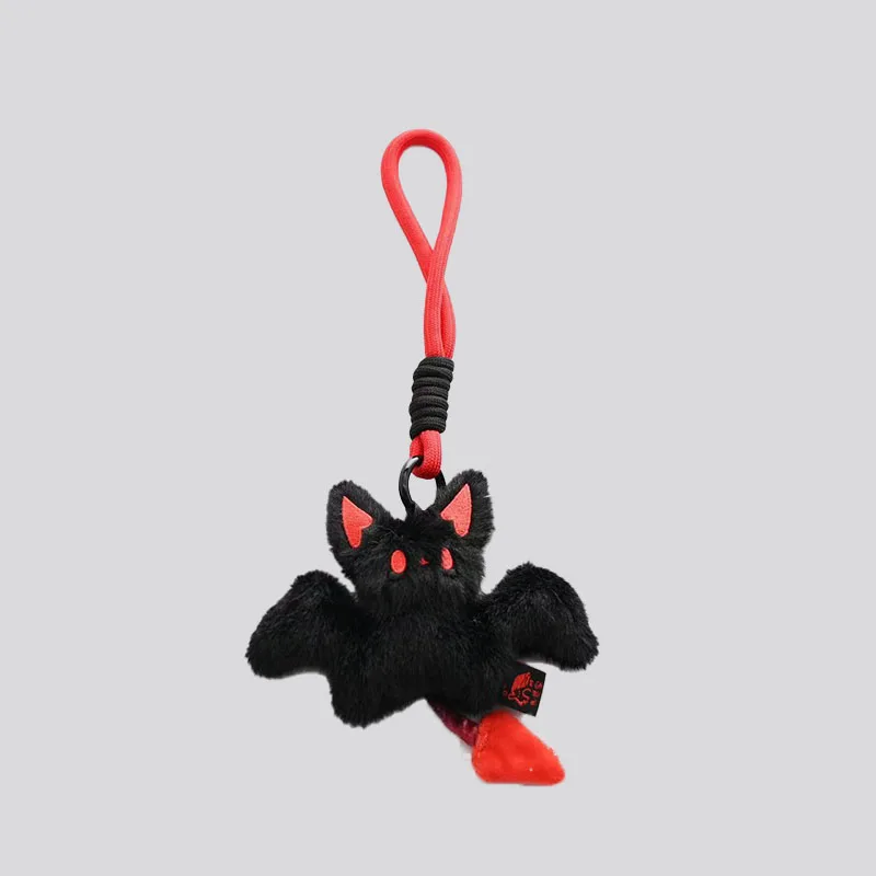 Cute Bat Plush Keychain Squishy Fluffy Devil Pendant Plushie Bag Charm for Backpack Decoration Car Hanging  and Creative Gift