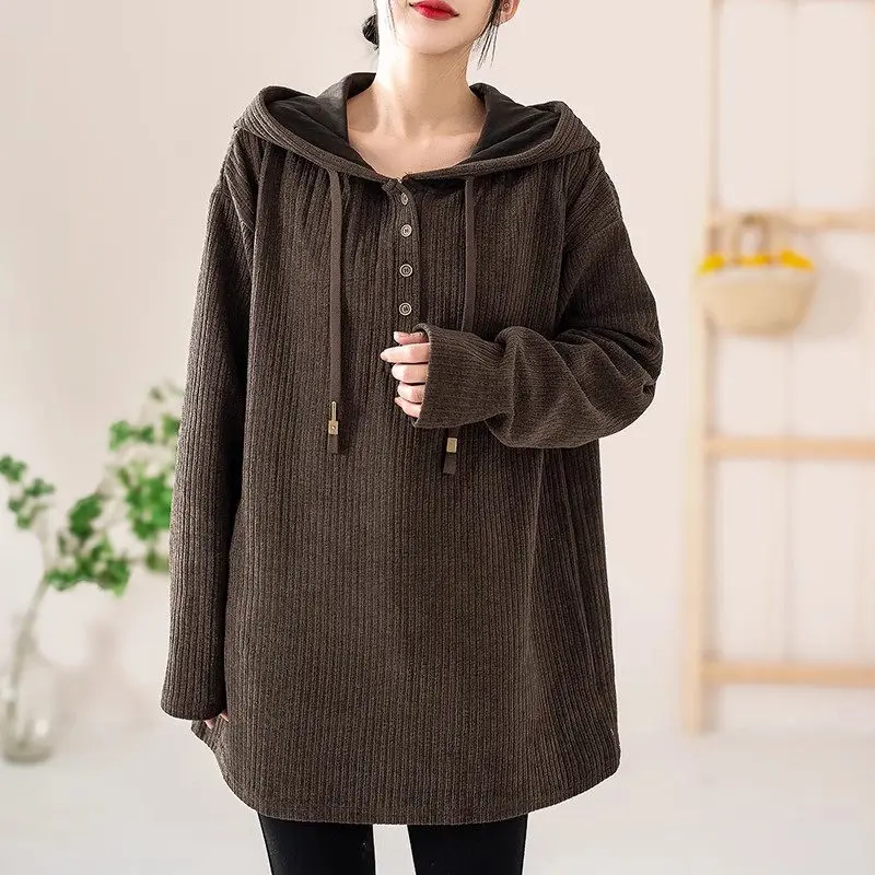 

Женская толстовка и толстовки большого размера, корейская версия, свободная повседневная рубашка с толстым капюшоном, пуловер, топ A661