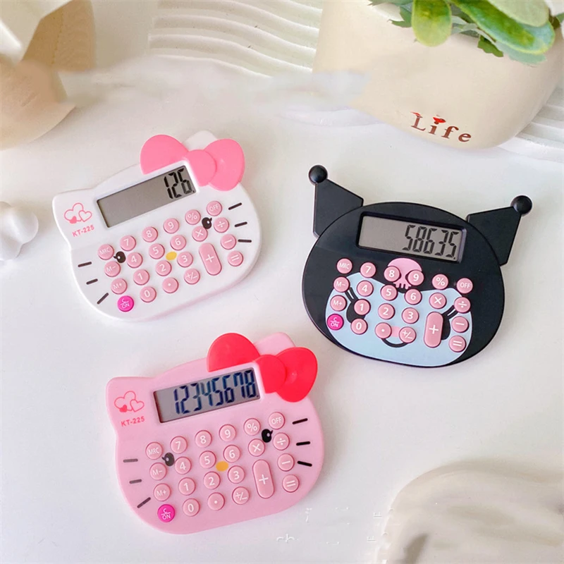 Cartoon Sanrio Calculator Hello Kitty Cute Kawaii Anime Portable Carry Around Mini Student Stationery Gifts