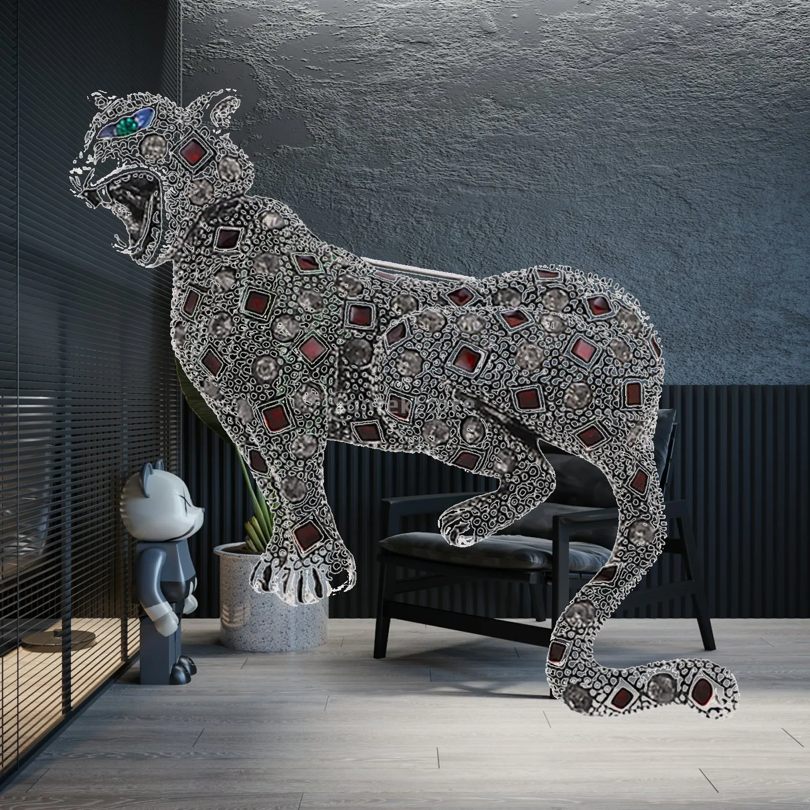 Vivid Cute Climbing Leopard Brooch Pin Clothes Pins Badge Ornaments