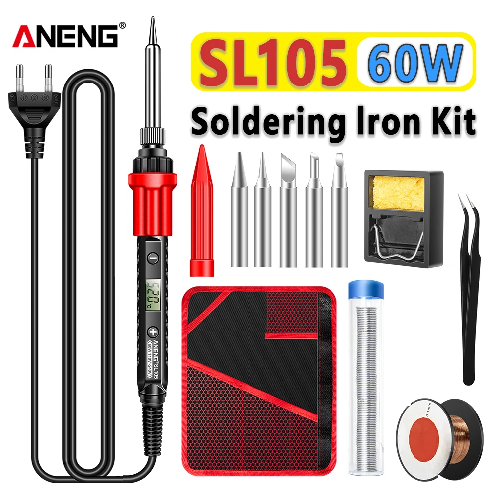 ANENG SL105 110V/220V Electric Soldering Irons Adjustable Temperature Welding Solder Rework Station Heat Pencil Tip Repair Tools