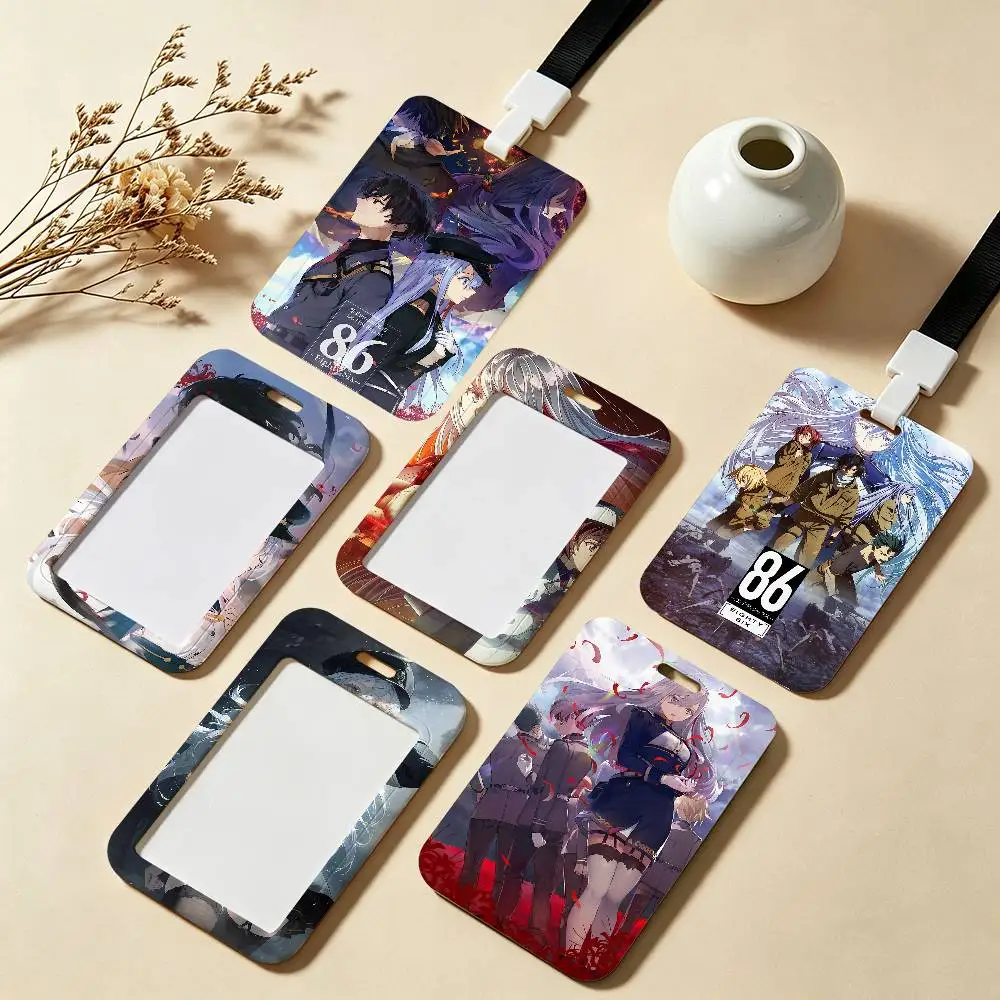 

Anime 86 Eighty Six ID Badge Holder With Lanyard Neck Strap For Office School Name Card Credentials Case