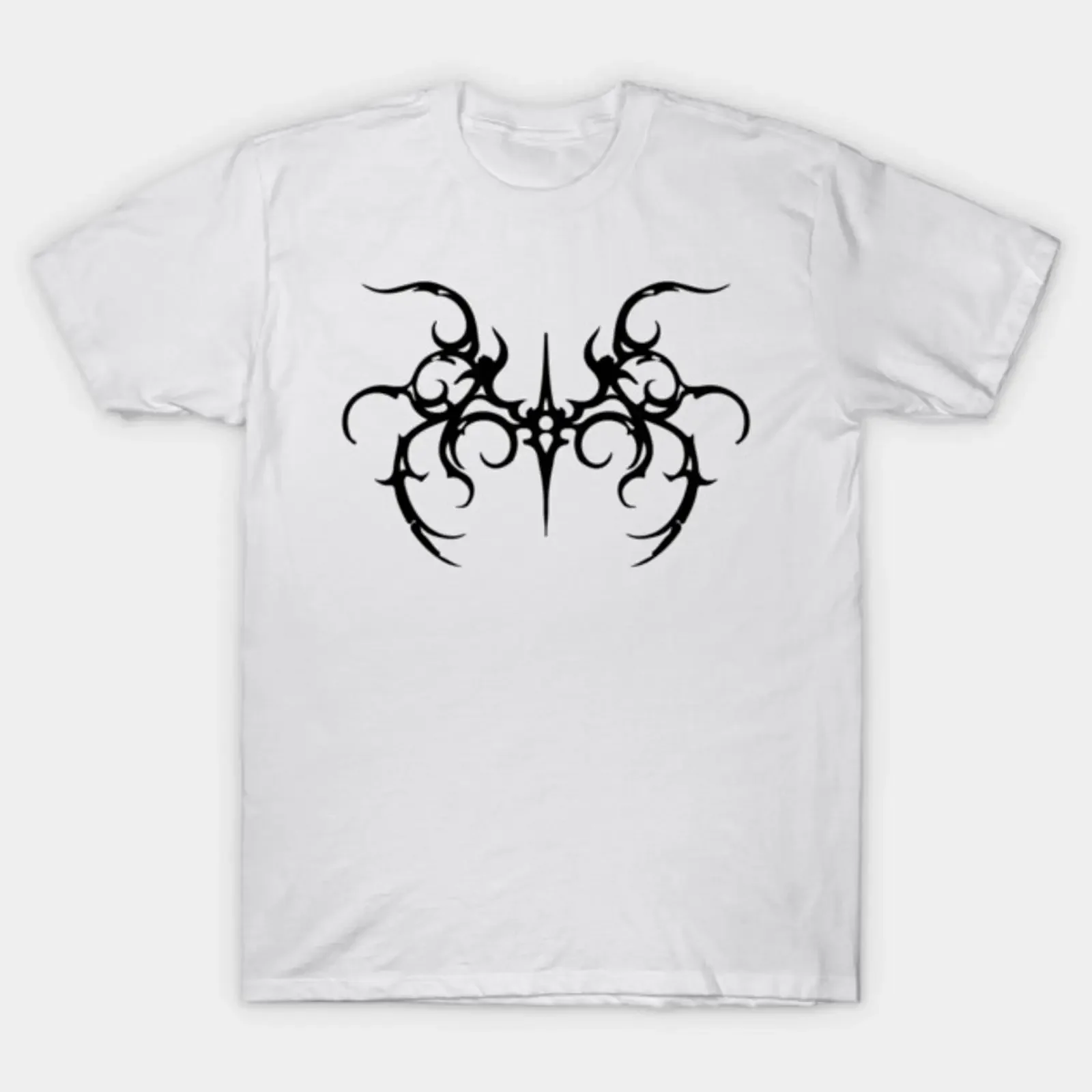 Symmetrical Floral Neo Tribal Sigil Dark Aesthetic Design T Shirt vintage Washed Breathable streetwear homme Unisex Versatile