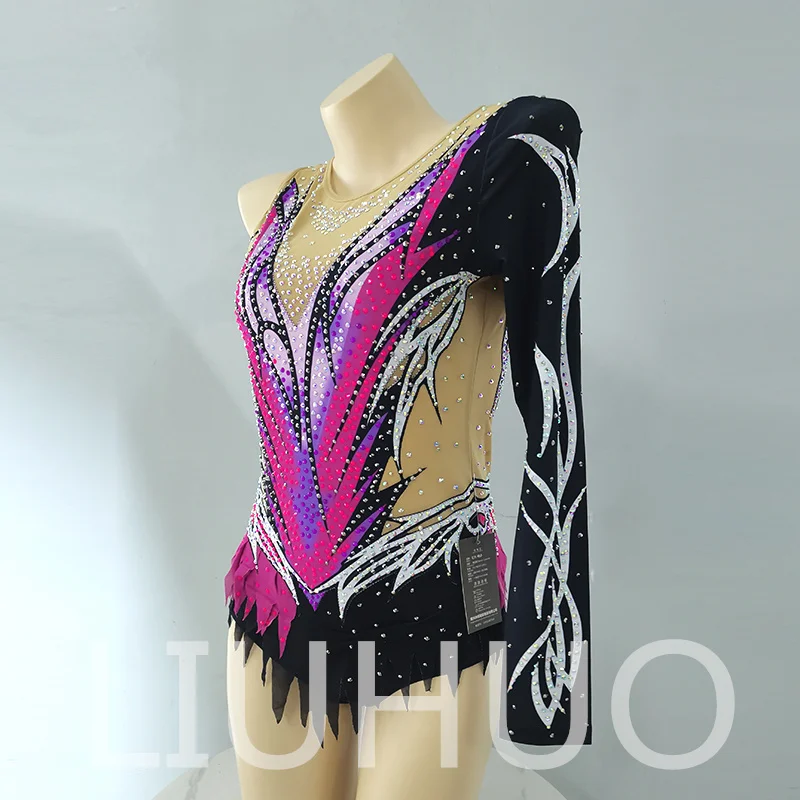 LIUHUO จังหวะยิมนาสติก Leotard การแข่งขันเชียร์ลีดเดอร์สําหรับเด็ก