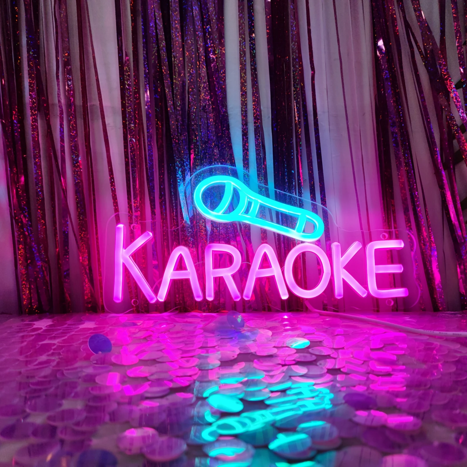Karaoke LED Neon Light Signs Party Bar Studio Atmosphere Light Glowing Signs Studio LED Light DJ Wall Decor Neon Night Lights