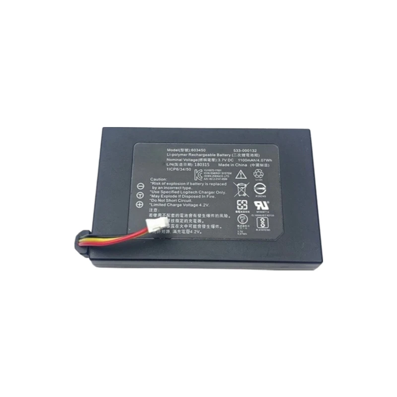 533-000132 High Quality Wireless Headset Battery 3.7V 1100mAh for Logitech G533 G933 G933S Brand New Replacement Battery