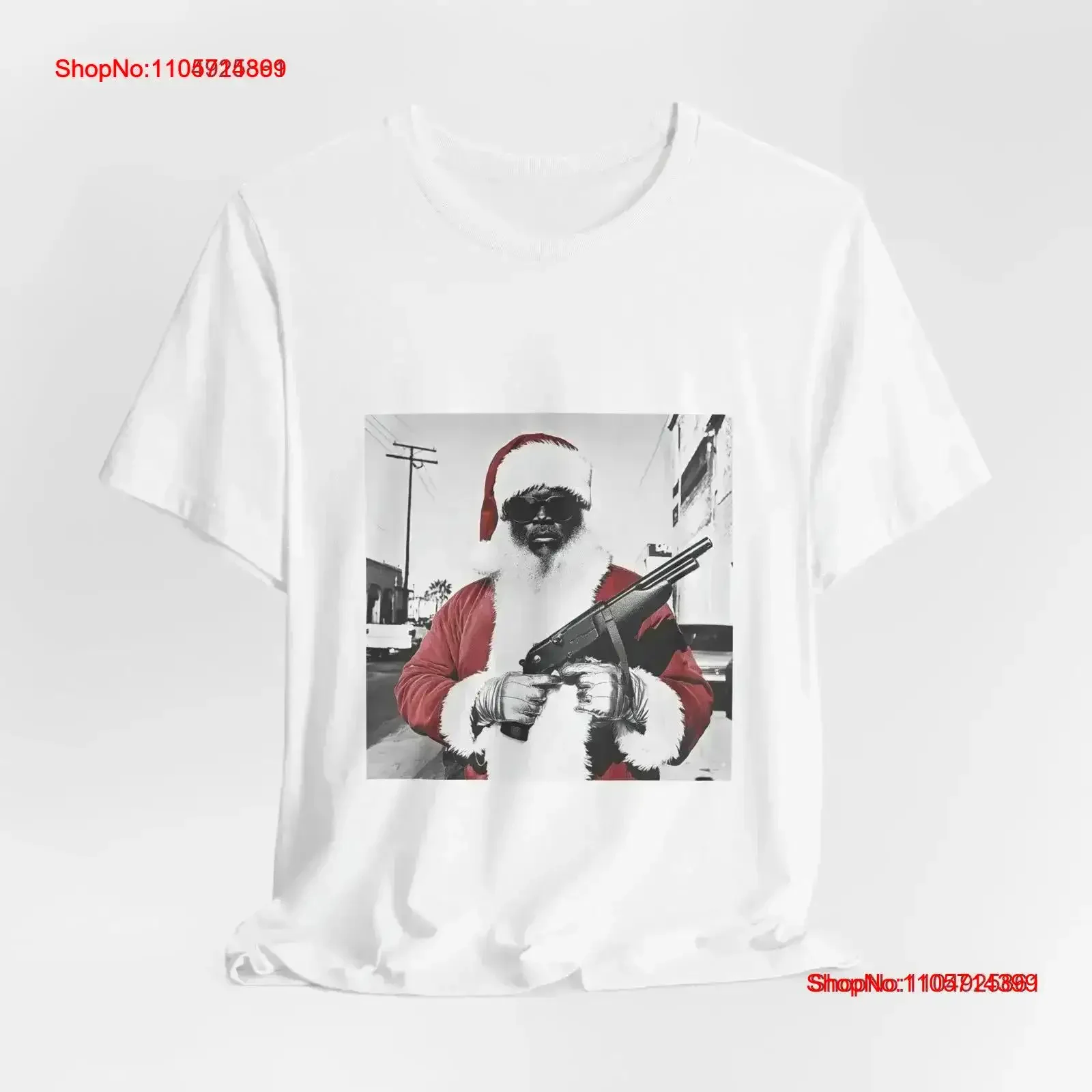 Black Santa Aint Playing T Shirt Gangster Clause Ghetto Compton Boys From The Hood Xmas Funny Christmas vintage Washed vintage