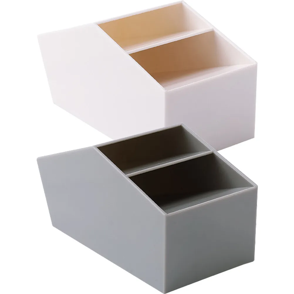 

2Pcs Portable Pen Container Desktop Storage Box Lightweight Multi-Function Organizer for Students Colleagues Home Office Desk