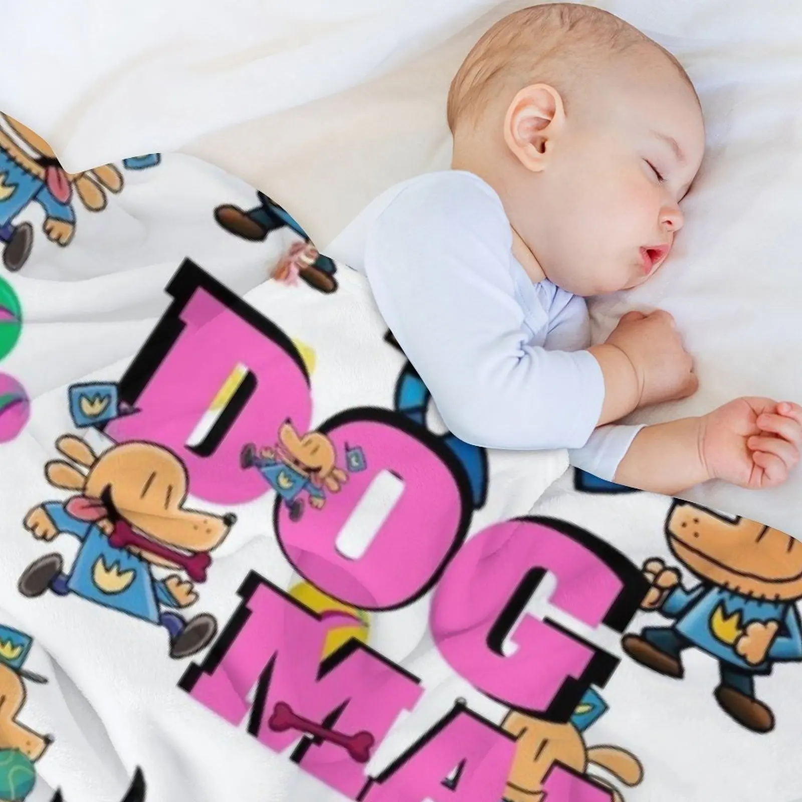 بطانية رمي Dogman سرير مزخرف للأطفال، بطانيات منقوشة ناعمة من القطيفة