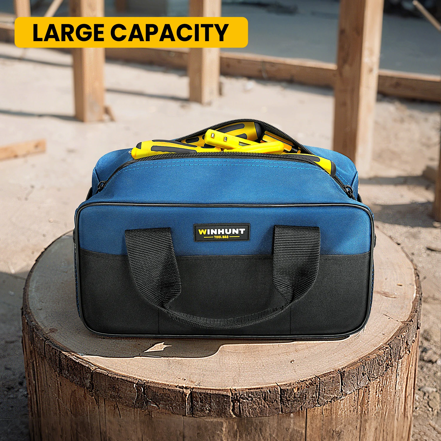Tool Bags, Wide Mouth Tool Bag, Oxford Electrician Tool Bag, Large Capacity Tools Organizer and Storage Handbag, Tool Pouch Tote Bag for Construction Work, Maintenance, Electrician