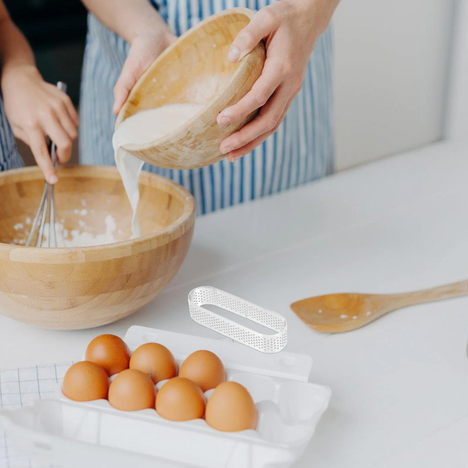 

6Pcs Stainless Steel Oval Tart Ring 2.8x9.4cm Baking Mold French Mousse Cake Non-Stick Reusable Baking Tool Tart Ring