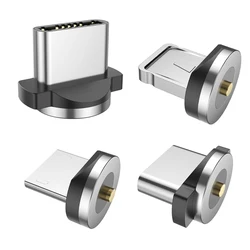 Magnetic Head Charging Cable Adapter For iPhone IOS Android Magnetic Cable Plug Type C Micro USB C Plugs Magnet Charger Plug